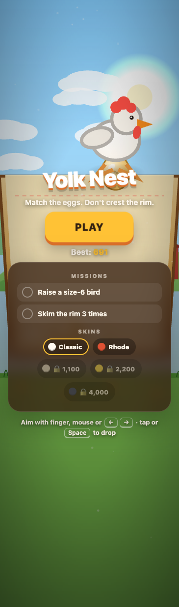 Yolk Nest menu